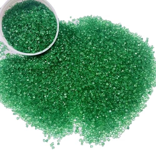 Sentovac Green Sanding Sugar for Baking Edible Sparkling Coarse Sugar Crystals Sprinkles for Baking Topping Cake Cookie Cupcake Topper Ice Cream Decoration Supplies 3.2 OZ