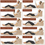AllSett Health 4 PC Bed Wedge Pillows Set - Orthopedic Wedge Pillow for Sleeping with Memory Foam | Multi Angle Relief System for Back, Neck, Shoulder, and Leg - Machine Washable Cover