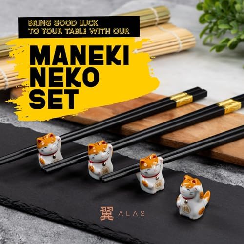 Alas Sushi Making Kit- Complete Sushi Making Kit for Beginners & Pros Sushi Makers, Perfect Sushi Making Kitchen Accessories Like Sushi Knife, 2 Sushi Mats, Rice Bazooka, Dipping Plate, & More (Black)