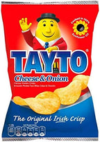 Tayto Cheese and Onion flavour crisps from Ireland (24x25g Packs)