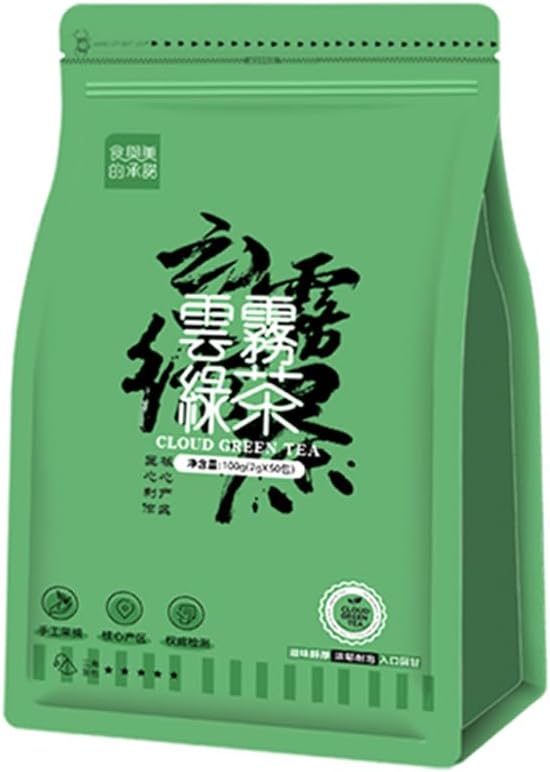 Cloud Mist Green Tea Bags 50 Count | Premium High Mountain Yunwu Green Tea | Smooth & Fresh Chinese Green Tea | Natural Antioxidant Energy Tea for Focus & Daily Wellness