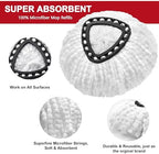 6 Pack Mop Replacement Heads for Spin Mop, Microfiber Spin Mop Refills, Easy Cleaning Mop Head Replacement