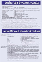 Lucky Veg Biryani Masala, 60g (Pack of 5), Recipe and Seasoning Mix for making Authentic and Flavorful Indian Vegetable Biryani, Low Sodium, No MSG, No Preservatives