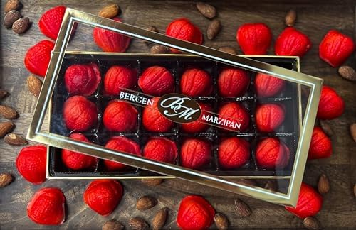 Bergen marzipan 18 piece Gift Box Strawberry Shape Marzipan