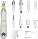 Mfish Electric Callus Remover for Feet, Rechargeable Foot File with Digital Display, 9 Speeds & 8 Grinding Heads, Professional Pedicure Tool for Thick Calluses, Cracked Heels & Hard Skin White
