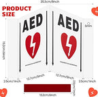 Kigley 1 Set AED Projection Sign 3D AED Defibrillator Sign with Graphic Portable AED Cabinet Sign 5'' x 6'' Aluminum Panel with Pre Drilled Mounting Holes and Double Sided Tapes, Screws, Washers