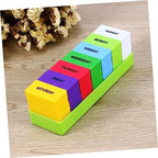 FOMIYES 28grid Day Pill Organizer Compartments Plastic Weekly Medication Holder Travel-Friendly Design Green for Vitamins and Supplements