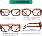 Eyekepper 4 Pack Stylish Reading Glasses Women - Oversized Square Readers Tortoise +2.50