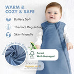 HAPIU Unisex Rayon Made from Bamboo Baby Sleep Sack TOG 1.0, 2-Way Premium Zipper, Wearable Blanket Baby