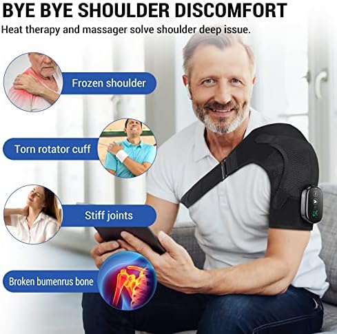 ERHIVORA Shoulder Heating Pad with Massage, FSA Eligible Items List, Heated Shoulder Wrap for Pain Cordless, HSA Approved Products Only