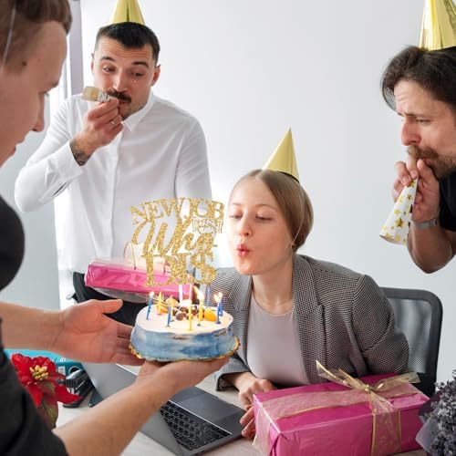 New Job Who Dis Cake Topper, Congrats Coworker New Job Change Party Decorations, You Did It, Congratulations Going Away/Corporation Farewell Party Decorations