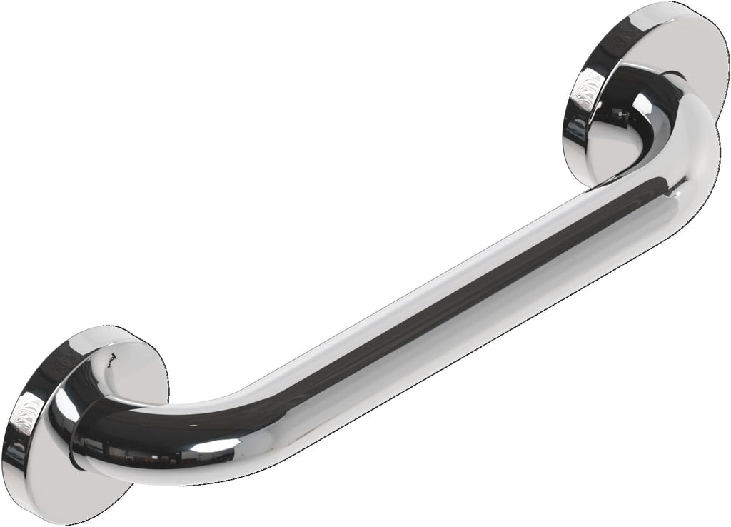 HealthCraft Products - Grab Bar 12 Inch - Bathroom and Shower Safety Hand Rail - Wall Mount Handicap Handle for Toilet or Bathtub - Stainless Steel Support Grab Bar for Seniors - Polished Chrome