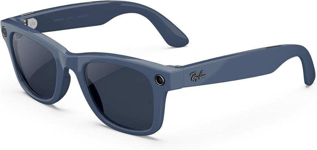 Ray-Ban Meta (Gen 2), Wayfarer Large, Shiny Cosmic Blue | Smart AI Glasses for Men, Women — 2X Battery Life — 3K HD Resolution — 12 MP Ultra-Wide Camera, Audio, Video — Transitions® Sapphire Lenses