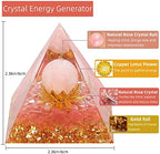 Hopeseed Orgone Pyramid Flower of Life Orgonite Rose Quartz Healing Crystal Pyramid Chakra Reiki Positive Energy Generator for Reduce Stress Promote Relationships and Bring Success Spiritual Gift