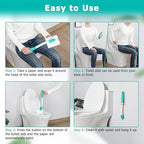 Fanwer Toilet Aids and Long Reach Handled Comb Sets, Toilet Aids for Wiping, Long Handle Brush for Disabled, Elderly, Pregnant, Overweight People