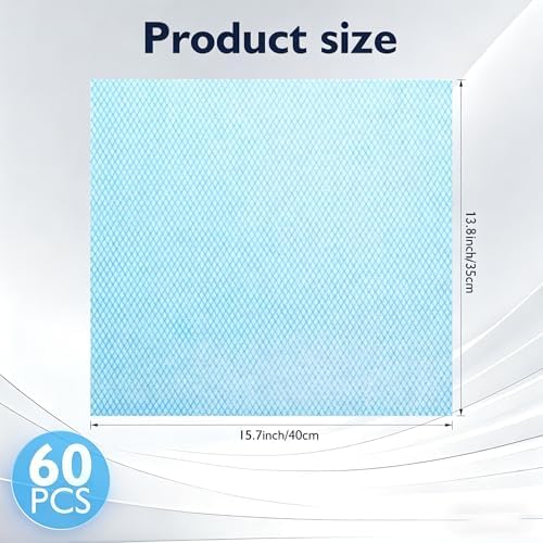 Volokitx 60 Pack 13.8×15.7 in Disposable Dish Cloths for Kitchen, Bathroom & Daily Cleaning – Durable & Short-Term Reusable Cleaning Cloths (Blue)