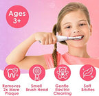 Brusheez Kids’ Electric Toothbrush Set - Safe & Effective for Ages 3+ - Parent Tested & Approved with Gentle Bristles, 2 Brush Heads, Rinse Cup, 2-Minute Timer, & Storage Base (Sparkle the Unicorn)