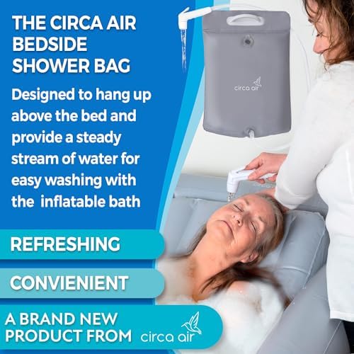 Circa Air Portable Bath Tubs Adults - Inflatable Bathtub with Bedside Shower Bag & Electric Pump, Full Body Washing in Bed, Bed Bath Supplies, Portable Shower Bed, Blow Up Tub, Hair Shampoo Basin