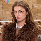 Firmoo Blue Light Blocking Glasses,Anti Eye Strain Anti Headache UV Cut, Cateye Computer Reading Glasses with magnification