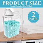 Supkiir 2 Packs Laundry Detergent Dispenser, 61Oz Laundry Powder Holder Container with Lids, PET Scent Booster Beads Dispenser for Organization Washing Powder Soda Powder Grain