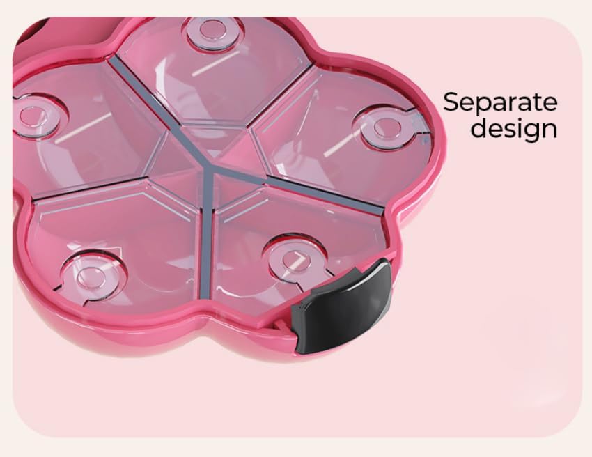 Flower Pill Case Medicine Box Weekly Tablet Holder Portable Travel Mini Small Pill Box Pills Cases Storage Organizer Container ﻿ (Pink)