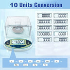 FOUR E'S SCIENTIFIC Lab Scale 300g x 0.001g Accuracy - High Precision Laboratory Analytical Balance with Windshield Digital Scientific Scale Jewelry/Kitchen Scale