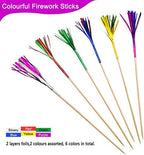BLUE TOP Cocktail Picks Wood Foil Firework Cake Picks 9 Inch 100 PCS,Cupcake Toppers for Cakes Decoration, Children's Day, Party Suppliers,July 4th,Olymplic Games Celebration Party