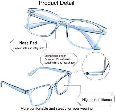 YEIN Bifocal Reading Glasses with Blue Light Blocking Lenses, Bifocal Reader for Women and Men, Vintage Square frame with Spring Hinge (+0.50/+2.50 magnification)