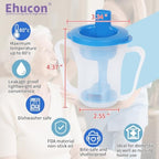 Dysphagia Cup for Adults with 5cc, 10cc & 15cc Flow Control - Choke Proof Drinking Cup with Dual Handles for Elderly, Stroke, Dementia & Parkinson (Blue(Blue & Transparent), Pack of 2 PCS)