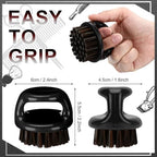 4 Pcs Knuckle Brush for Men Barber Brush, Fade Brushes, Face and Neck Brushes, Mustache and Hair Supplies, Essential Barber Tool for Professional Barbering and Grooming Services(Black)