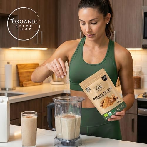 Organic Ceylon Cinnamon Powder | Certified USDA Organic and Kosher| Ceylon Cinnamon Powder Organic from Sri Lanka | Organic Cinnamon Ceylon from Sri Lanka| Premium Quality True Cinnamon Powder | 7 oz (200g) Eco-Friendly Resealable Bag
