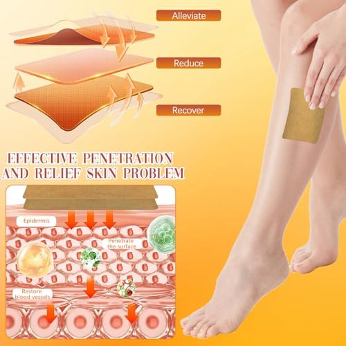 Wanban 48 PCS Turmeric Varicose Vein Patch Natural Relief Treatment for Legs, Spider Varicose Vein Patch