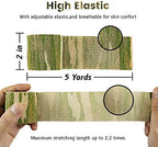 FRESINIDER 9 Rolls Self Adhesive Wrap Athletic Tape Gauze, Breathable Elastic Cohesive Bandage for Sports Injury & Pet (7 Pcs 2" x 5 Yards + 2 Pcs 1" X 5 Yards) (Forest Camo)