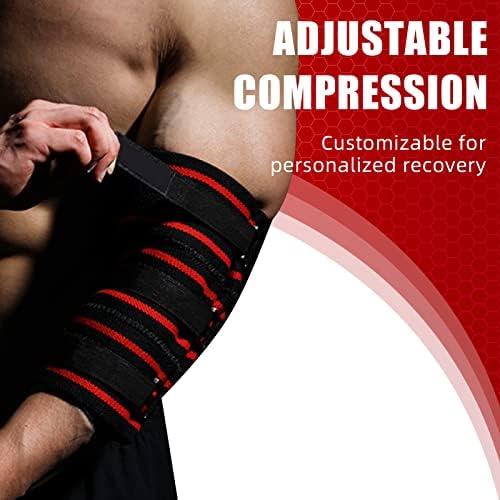 MANUEKLEAR Elbow Sleeves for Weightlifting, Adjustable Elbow Wraps for Weightlifting, Supportive Elbw Straps Brace for Lifting Weight Bodybuilding Powerlifting