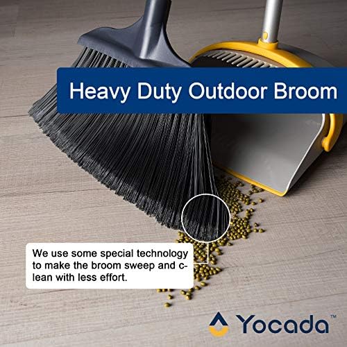 Yocada Commercial Broom Outdoor Indoor Commercial 3 PCS for Courtyard Garage Lobby Mall Market Floor Home Kitchen Room Office Pet Hair Rubbish 54Inch