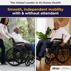 Drive Medical K318DFA-ELR Cruiser III Lightweight Folding Wheelchair with Flip Back Detachable Full Arms and Elevating Leg Rest (Black, 18 Inch, 39lbs)