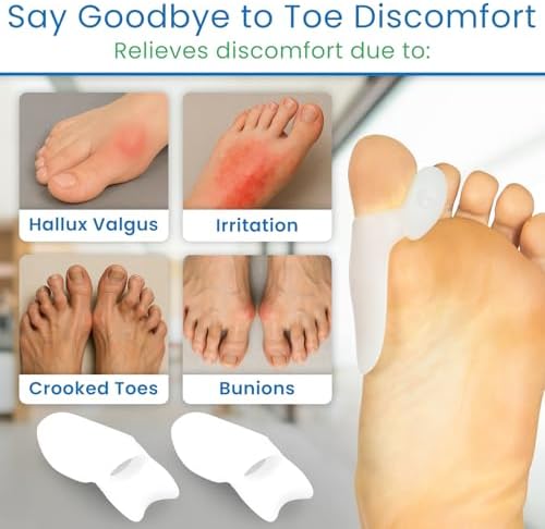 VIVEsole Bunion Guard for Women (2 Pack) - Big Toe Silicone Gel Pads - Shield Separators Protectors for Bunion Relief - Toe Separator Cushions for Foot Bunions - Toe Spacer Spreader Sock Shoe Inserts