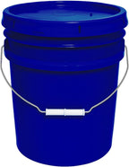 MKS Plastics 5-Gallon Bucket with Airtight Lid – Made in USA, Food Grade BPA Free Plastic, Heavy Duty Multi-Use, Metal Handle with Grip, Stackable Storage – Fina Blue, 1 Pack