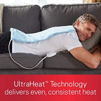 Sunbeam XL Heating Pad for Back Neck and Shoulder Pain Relief with Sponge for Moist Heating Option Extra Large 12 x 24" Blue
