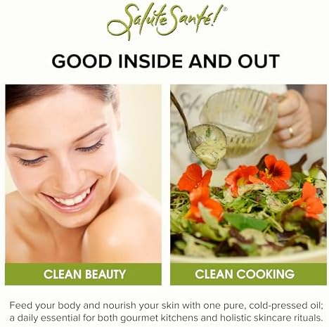Salute Santé! Grapeseed Oil – Cold Pressed & 100% Grape Oil – “Good Inside and Out” Healthy Cooking Oil – 5 Liter Jug – High Heat, Non-GMO, Kosher, Vegan, Heart-Healthy Culinary Essential