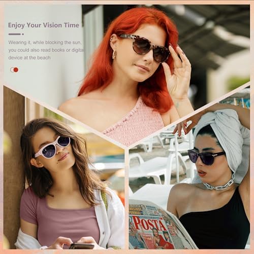 EASY READ 2 Pack Bifocal Reading Sunglasses for Women,Trendy Sunglasses Readers UV400 Protection