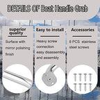 Marine Grab Handle 316 Stainless Steel Boat Handles Grab Polished Handrail,9 Inch Round Marine Handle Hand Rail, Deck Hardware Handrails for Boat Marine Yacht/RV, Pack of 2