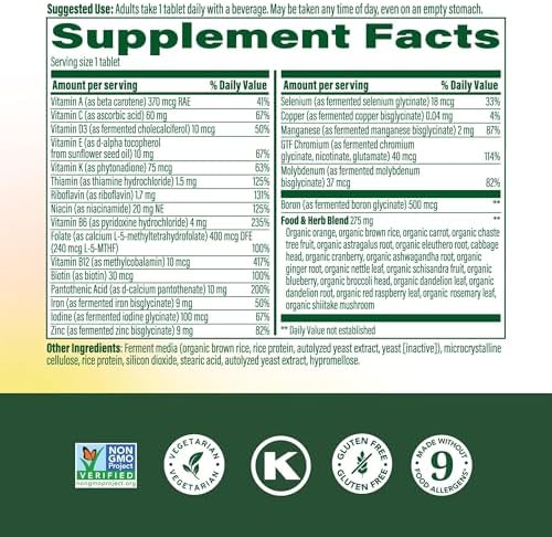 MegaFood Womens Multivitamin One Daily - Multivitamin for Women - Vitamin C, Vitamin D, Iron & B Vitamins - Bone, Energy Metabolism & Immune Support - Vegetarian, GlutenFree - 90 Tablets, 90 Servings