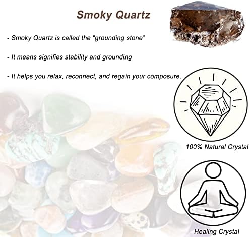 Smoky Quartz Raw Crystals, Large 1.25-2.0" Healing Crystals Natural Rough Stones Crystal for Tumbling, Cabbing, Fountain Rocks, Decoration, Polishing, Wire Wrapping, Wicca & Reiki