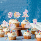 24Pcs Unicorn Cupcake Toppers Rainbow Moon Cloud Birthday Party Supplies Cute Unicorn Cupcake Picks for Girls Baby Birthday Party Decorations