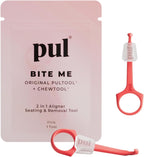 PUL 2-in-1 Aligner Removal Tool and Chewies for Invisalign Aligners, Retainers and Trays - Patented Invisalign Remover Tool for Easy Removal & Secure Fit - Pack of 2, Pink