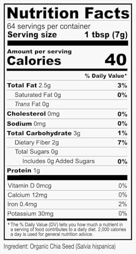Anthony's Organic Ground Chia Seed, 1 lb, Finely Ground, Cold Milled, Gluten Free, Non GMO