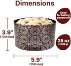 Panettone Paper Baking Mold 6pcs 25oz Large Paska Kulich Easter Bread Cake Cups Forms Disposable Round Paper Baking Cups Forms Pan Panettone Panetone Moulds Bakeware 5.9 x 3.9 Inch (15cm x10cm)