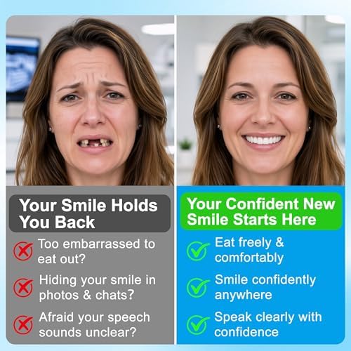 Moldable False Teeth - Silicone Dentures - Men and Veneers Teeth for Women - Upper and Lower Matching Set, Convenient and Quick, Suitable for Daily, Party - 1PCS - PR9