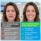 Moldable False Teeth - Silicone Dentures - Men and Veneers Teeth for Women - Upper and Lower Matching Set, Convenient and Quick, Suitable for Daily, Party - 1PCS - PR9